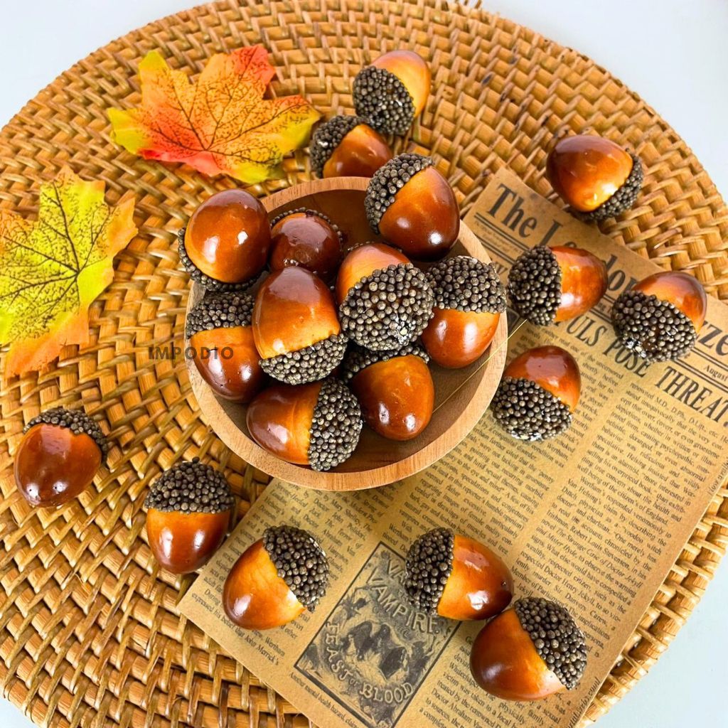 IMPODIO Artificial biji buah Acorn props foto