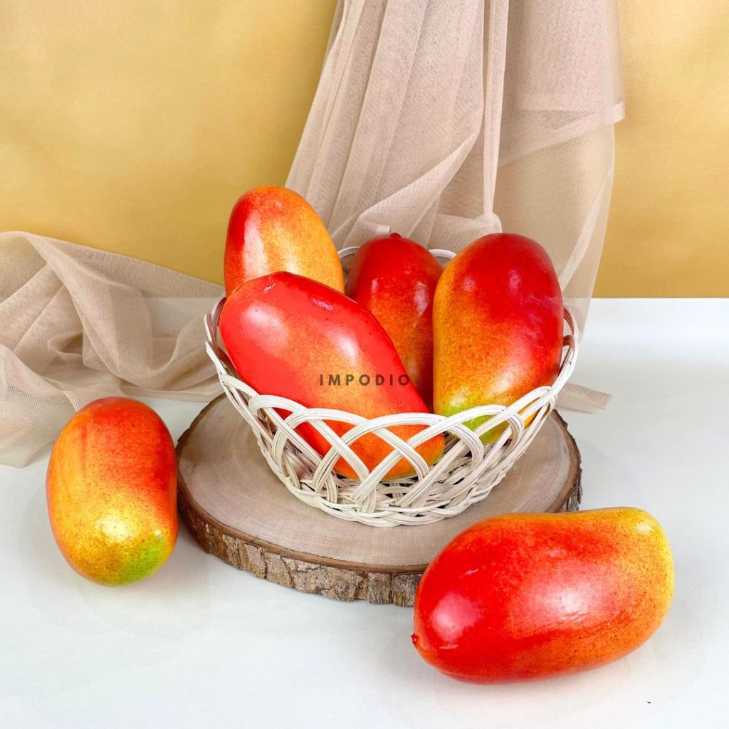 IMPODIO Mangga Merah Buah Artificial Palsu - Fake Mango Props Foto Produk