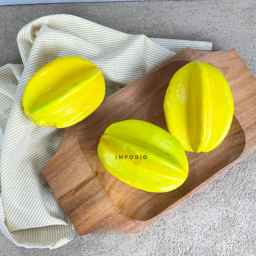 IMPODIO Belimbing Buah Palsu Artifical - Starfruit Fake Properti Dekorasi Foto Produk