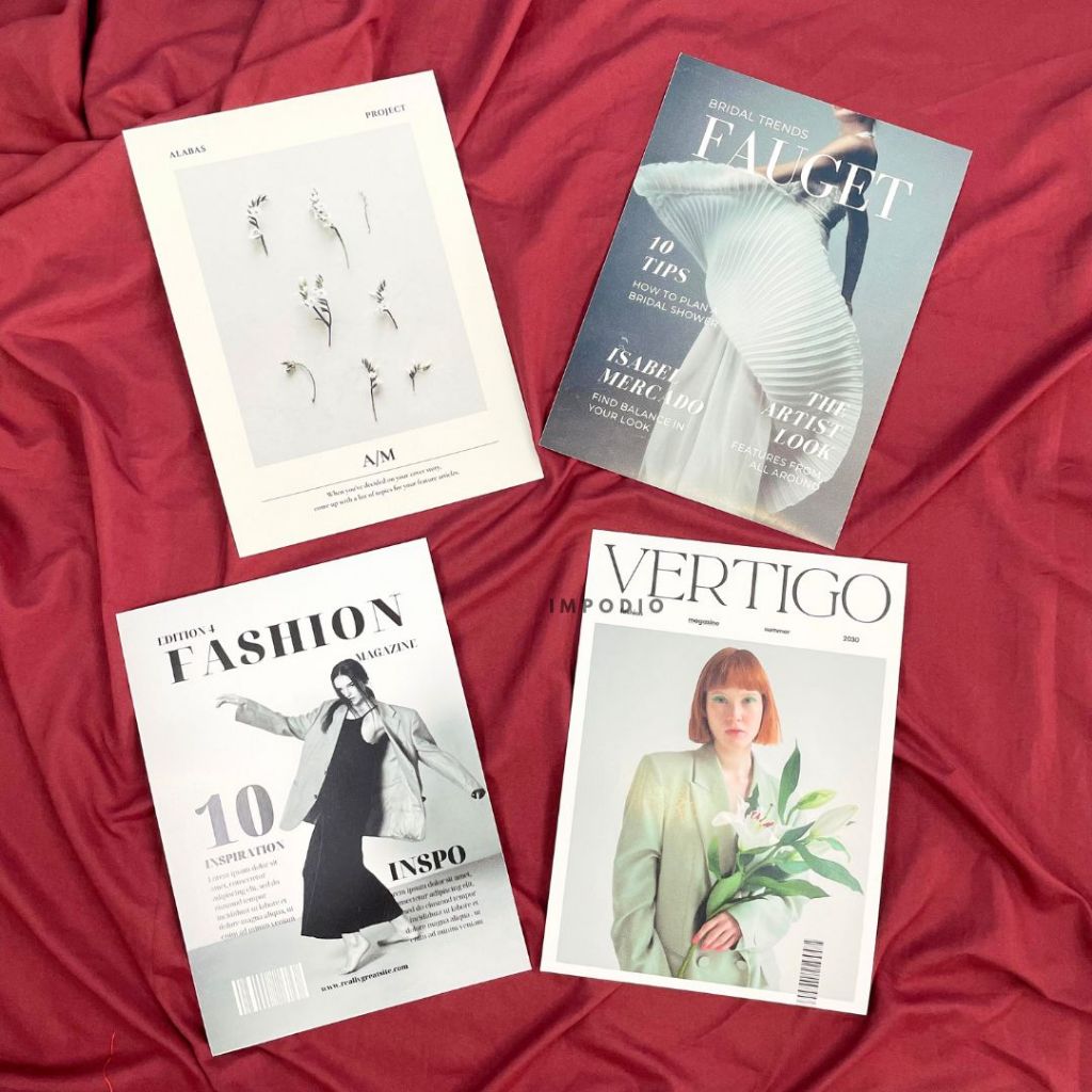 IMPODIO Cover majalah 15x20cm (4pcs) / magazine kinfolk props foto