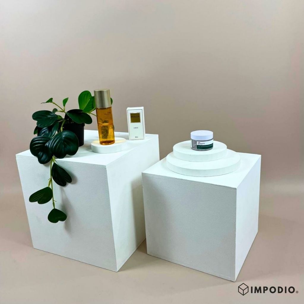 IMPODIO Podium Kayu Bentuk  Kubus Kotak Jumbo 2 Ukuran - Display Produk Props Foto