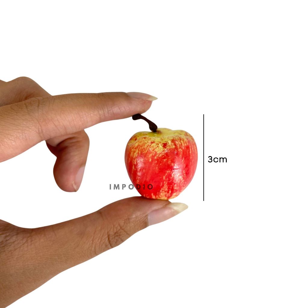 IMPODIO Apel Fuji Fake Palsu - Buah Artificial Imitasi Properti Foto Produk
