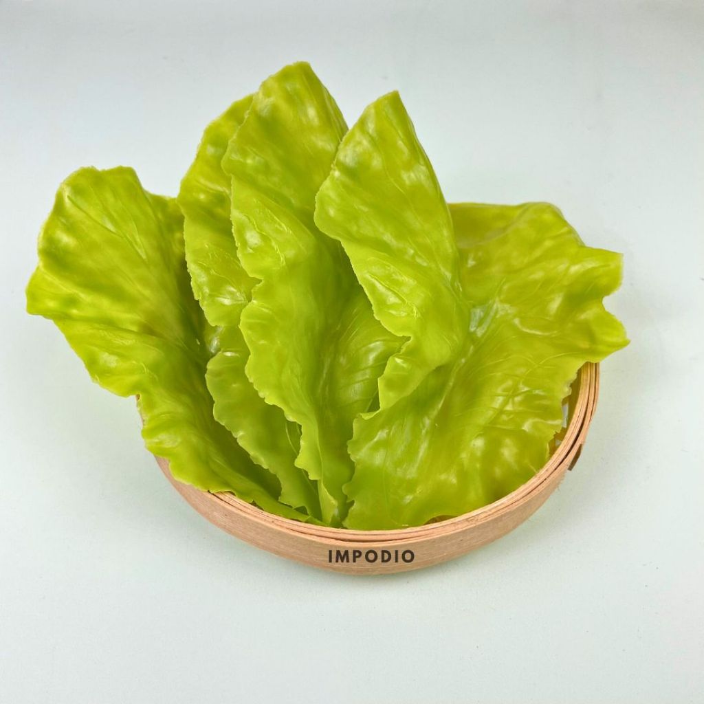 IMPODIO Daun Selada Sayur Artificial Palsu - Fake Lettuce Vegetable Props Foto Produk