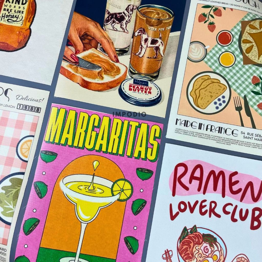 IMPODIO Cover Majalah Vintage Style Aesthetic Bahan Kanvas - tampak samping