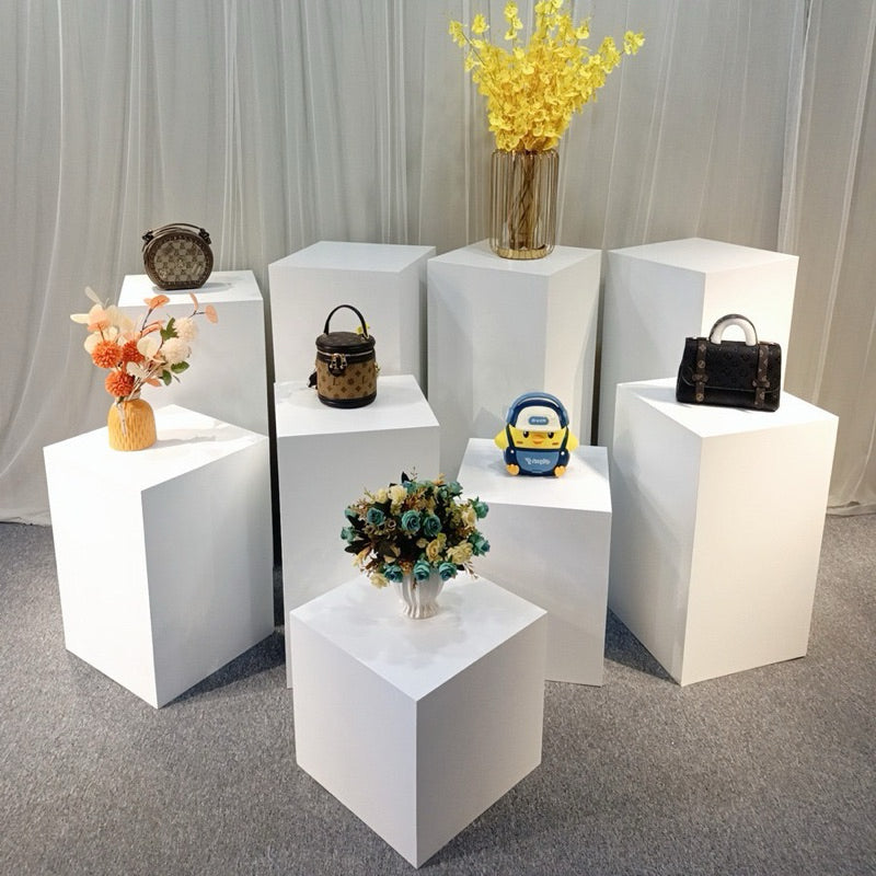 IMPODIO Kotak podium props kubus white large 25x25x100cm - kokoh dan kuat bisa tahan 100kg