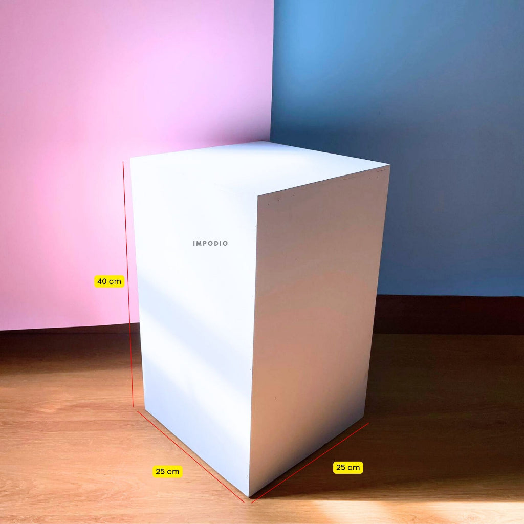 IMPODIO Kotak podium props kubus white large 25x25x100cm - kokoh dan kuat bisa tahan 100kg