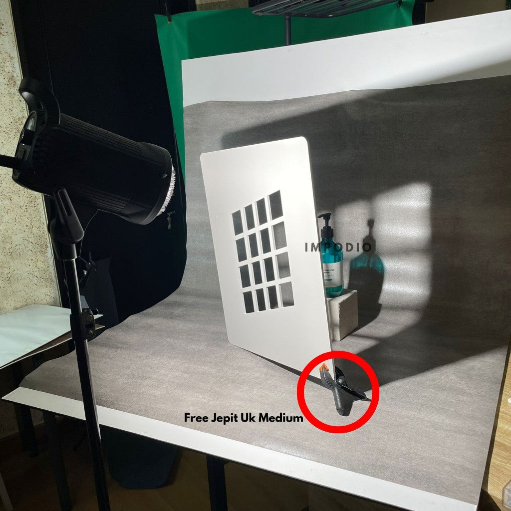 IMPODIO Papan Refleksi Shadow Photography Board - GOBO Light Props - dalam penggunaan