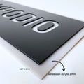 IMPODIO Acrylic Sign Logo hitam dan putih ukuran 15x32cm-Free Request - detail produk