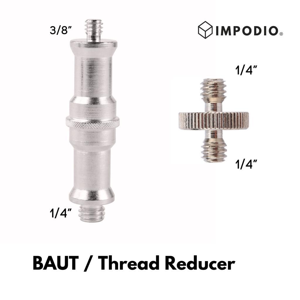 Hot shoe / baut aksesoris kamera / thread reducer 1/4 inch dan 3/8 inc