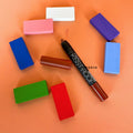 IMPODIO Balok kayu mini warna warni ukuran 44mm x 19mm - background putih