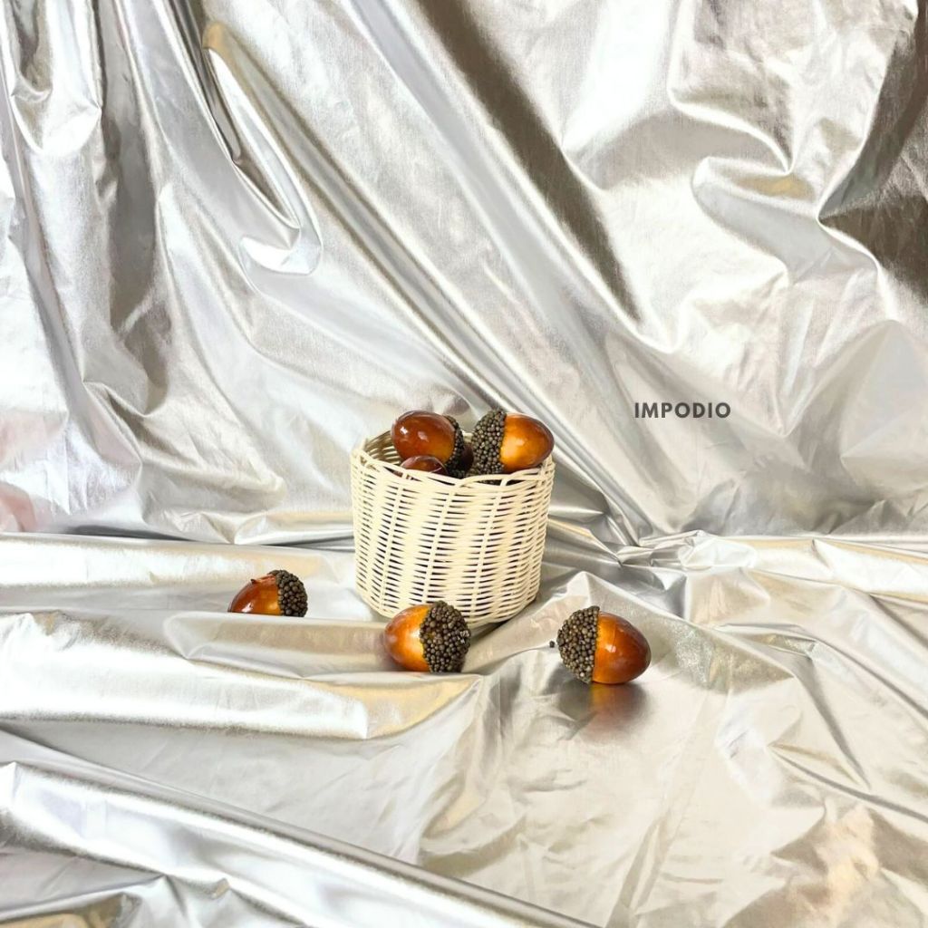 IMPODIO Kain Background Silver Reflektif - Backdrop Foto Produk