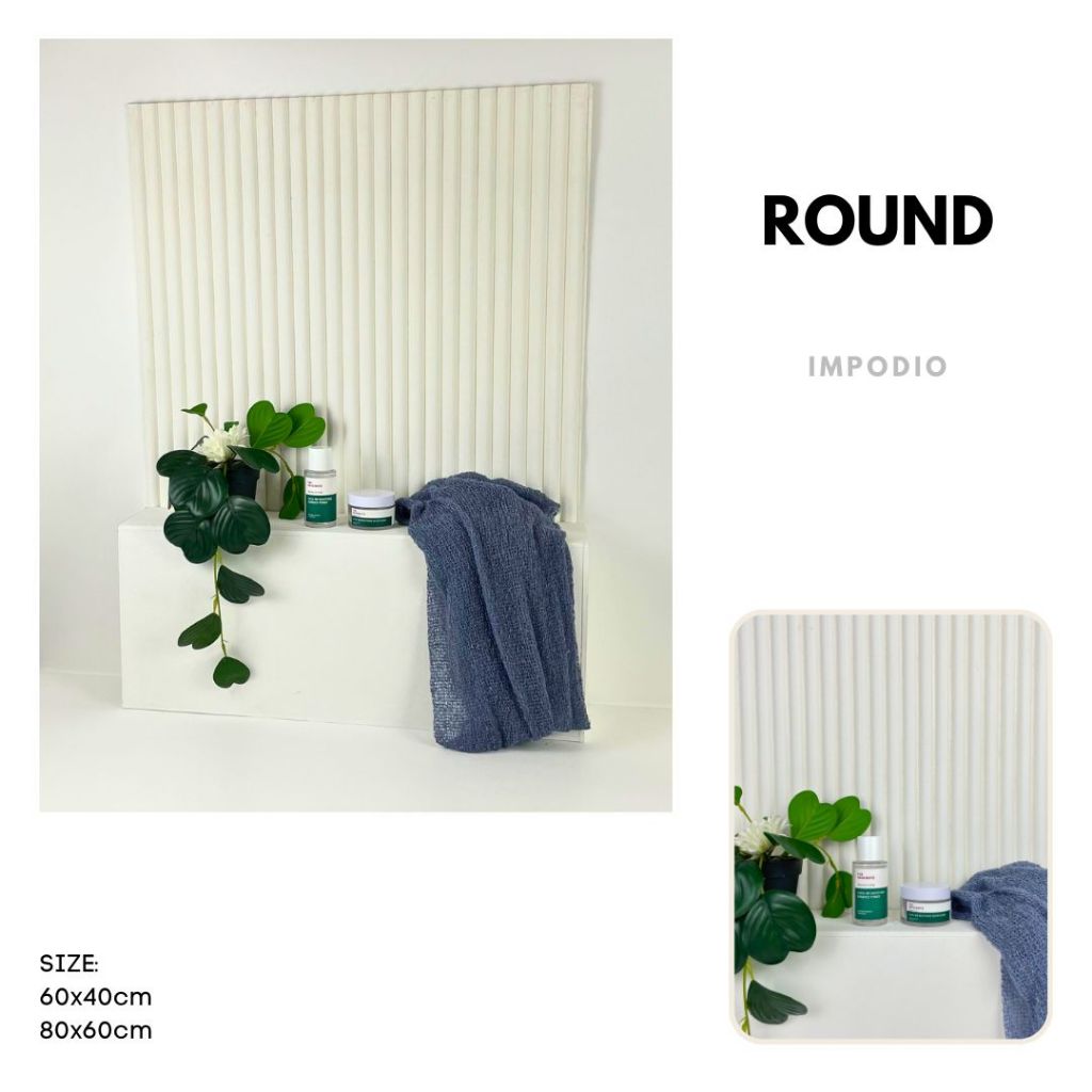 IMPODIO Hardboard Alas Foto Papan Tiles Stripe Wall Panel - Alas Foto Produk