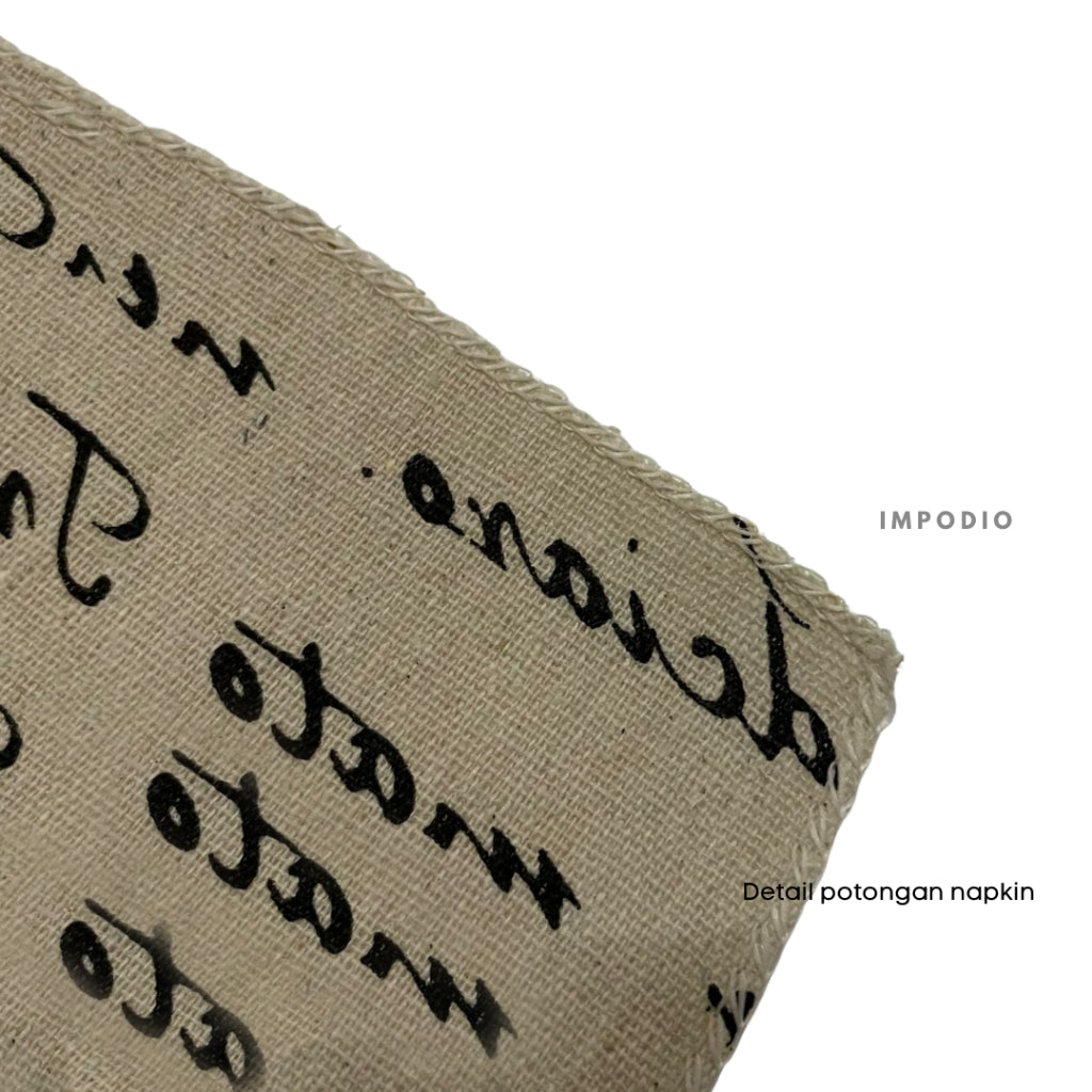 IMPODIO Napkin Canvas motif koran kain props foto food styling - tampak samping