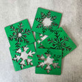 IMPODIO Ornamen natal Chrismas Square - Snow Flakes photo props - lifestyle