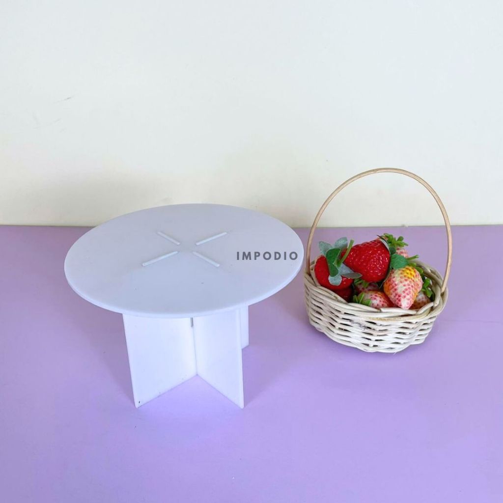 IMPODIO Arcylic stand cake transparan - tatakan kue tempat display