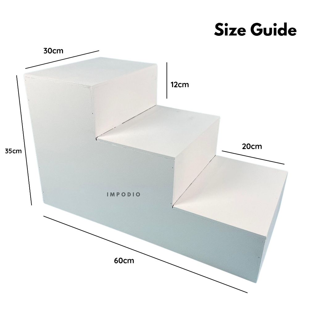 IMPODIO Tangga Podium Display Produk Tas Sepatu BIG SIZE - Properti Foto Produk