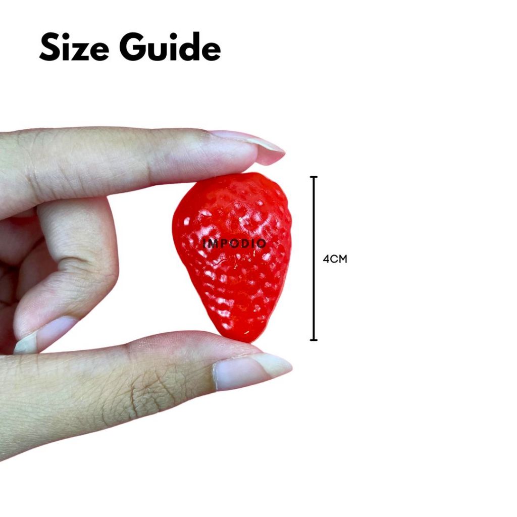 IMPODIO Mini strawberry palsu – buah plastik - packaging