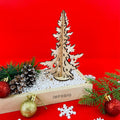 IMPODIO Pohon Natal Kayu Mini – Wooden Christmas Tree Props Foto - background putih