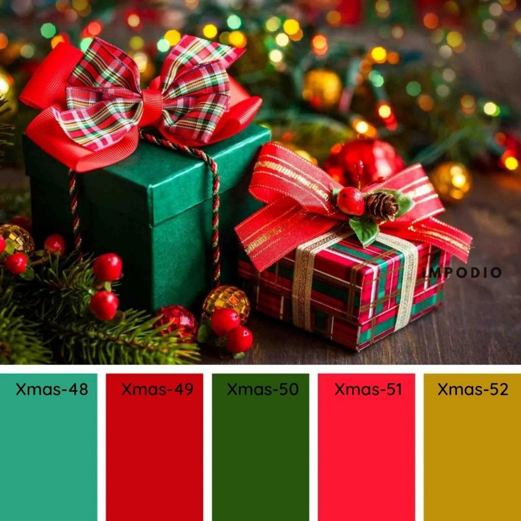 IMPODIO Background Paper / kertas warna polos gulung uk 50x100 cm Tema Natal kode 48-52