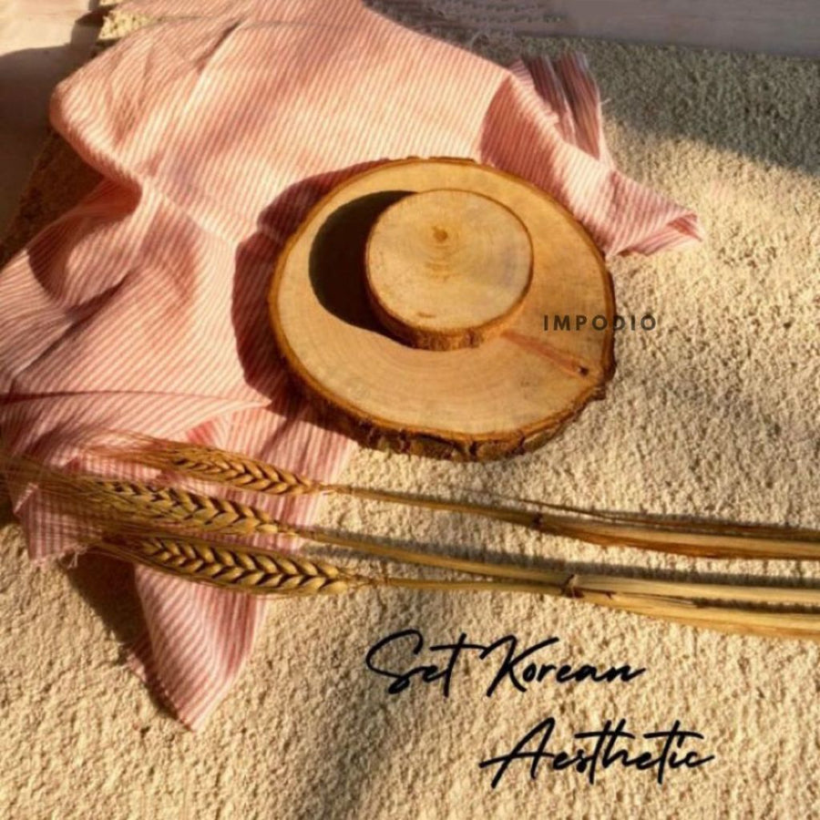 IMPODIO Set Korean Aesthetic props foto kayu wood slice tatakan foto