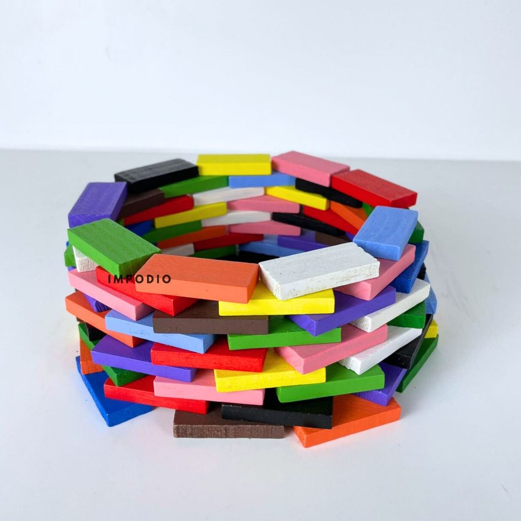 Balok kayu mini warna warni ukuran 44mm x 19mm - props decoration