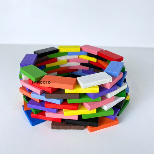 IMPODIO Balok kayu mini warna warni ukuran 44mm x 19mm - tampak samping