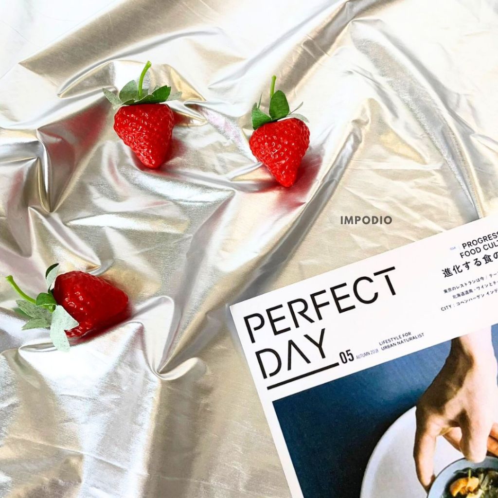 IMPODIO Kain Background Silver Reflektif - Backdrop Foto Produk