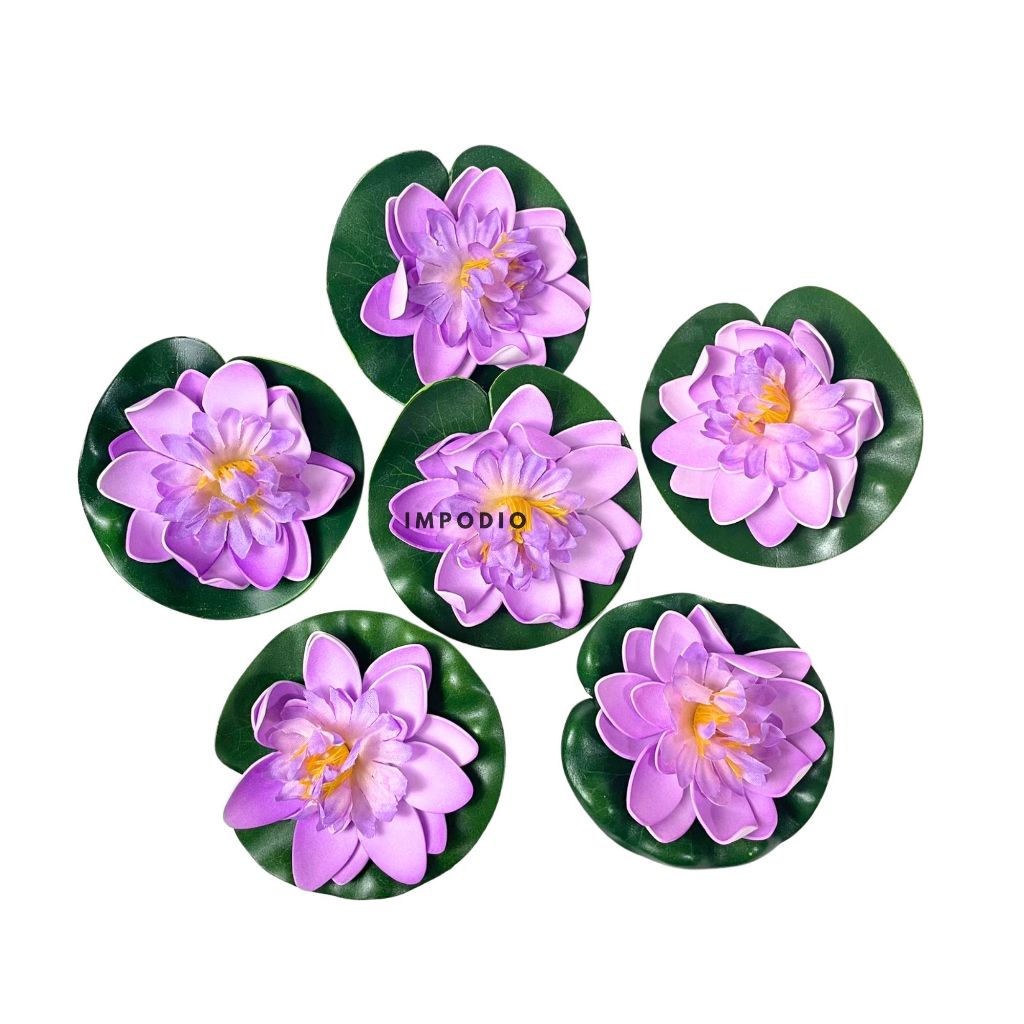 IMPODIO Bunga Teratai Air Artificial Lotus Flower  - Dekorasi Foto Produk