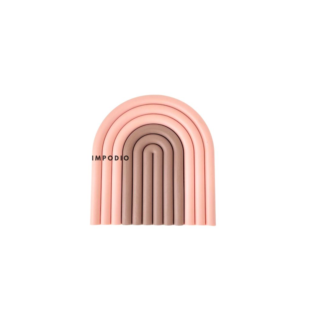 IMPODIO Tatakan Gelas Piring Rainbow Coaster Silicone - Dekorasi foto produk