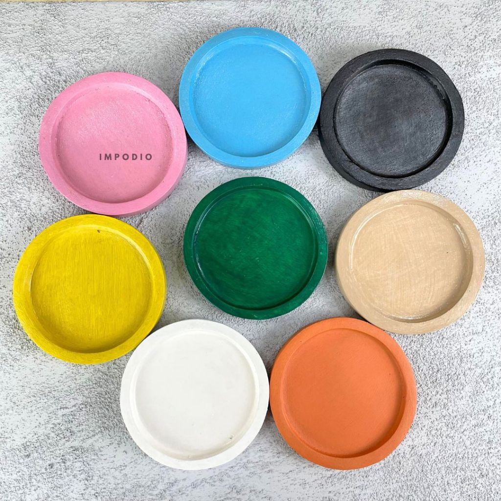 IMPODIO Coaster Tatakan Gelas - tatakan gelas kayu warna warni colorful