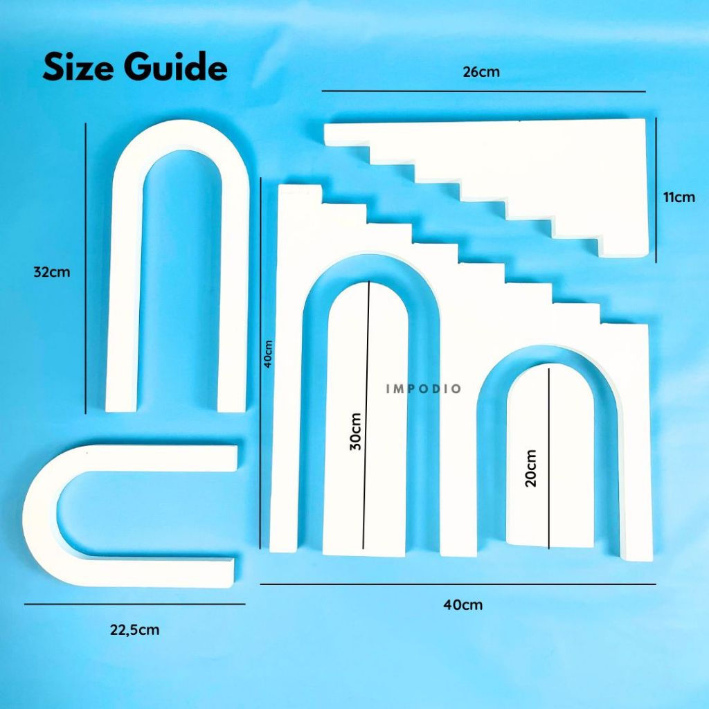 IMPODIO Geometry Set Tangga Kayu All in One - Properti Foto Produk