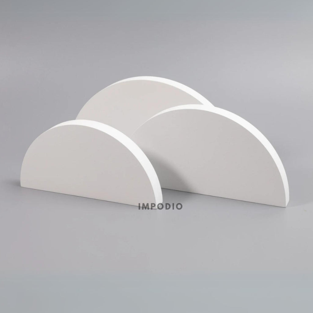 IMPODIO Set 3pcs Half Moon Geometry Display produk - Props Properti Foto - Podium Leveling photo