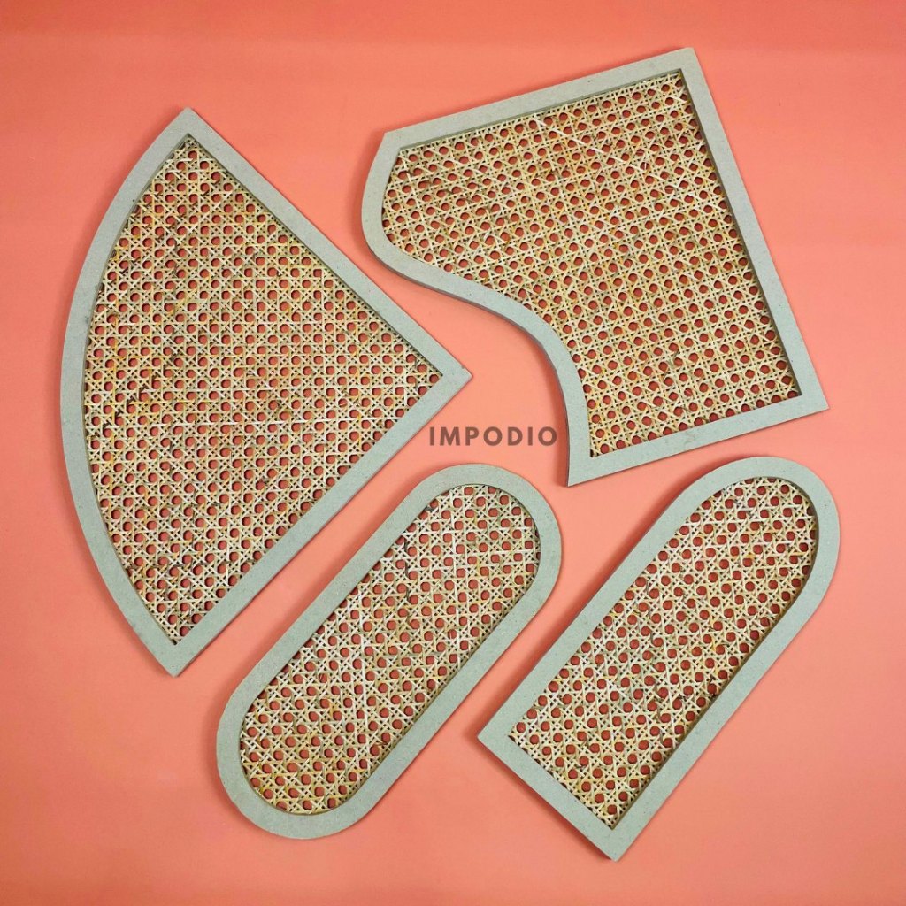 IMPODIO Window Panel Anyaman Rotan - Tray Rotan Dekorasi Props Foto Produk