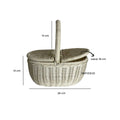 IMPODIO Kerajang Piknik Oval Anyaman Rotan Asli - Properti foto - background putih