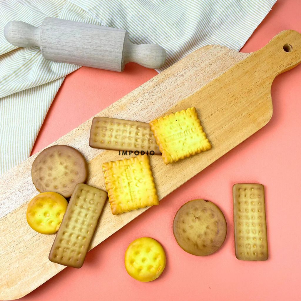 IMPODIO Cookies Artificial - Biskuit Palsu Dekorasi Foto Makanan