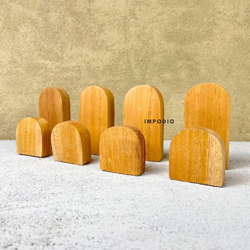 IMPODIO Arch Kayu solid Aesthetic 2 ukuran - Wooden Props Foto