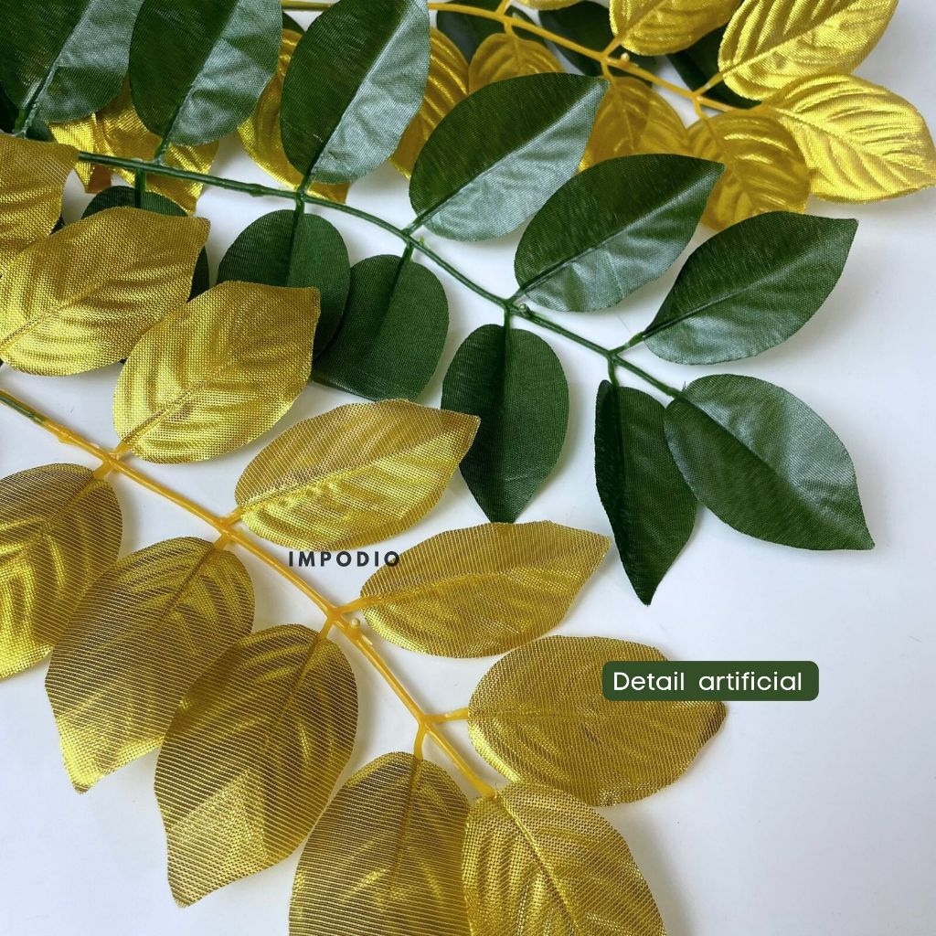 IMPODIO Daun Mawar Panjang Artificial Palsu - Dekorasi Props Foto Produk