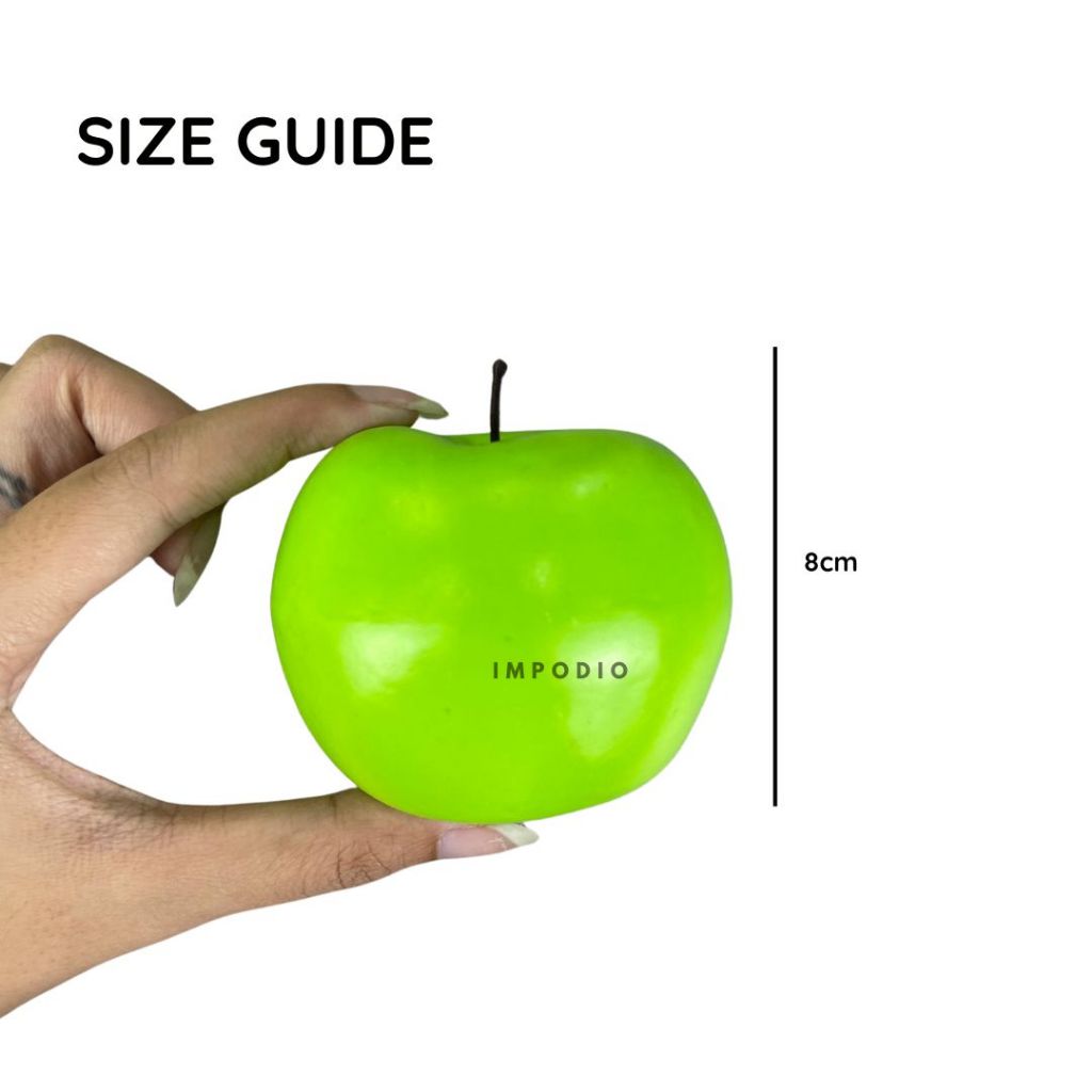 IMPODIO Apel Hijau Buah Palsu Artificial – Fake Green Apple Dekorasi