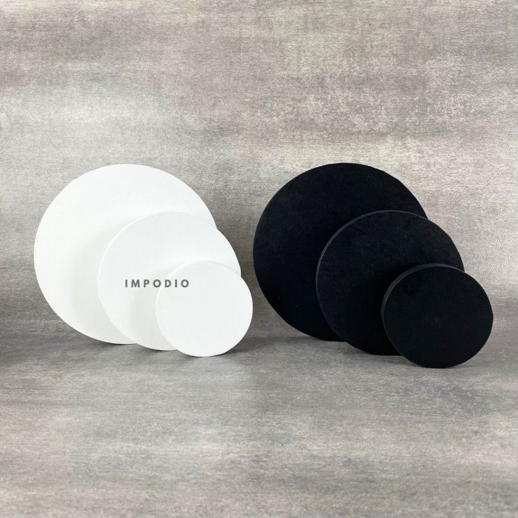 IMPODIO Set Podium Kayu Lingkaran Bertingkat 3 Variant Ukuran - Props Fotografi Display Produk