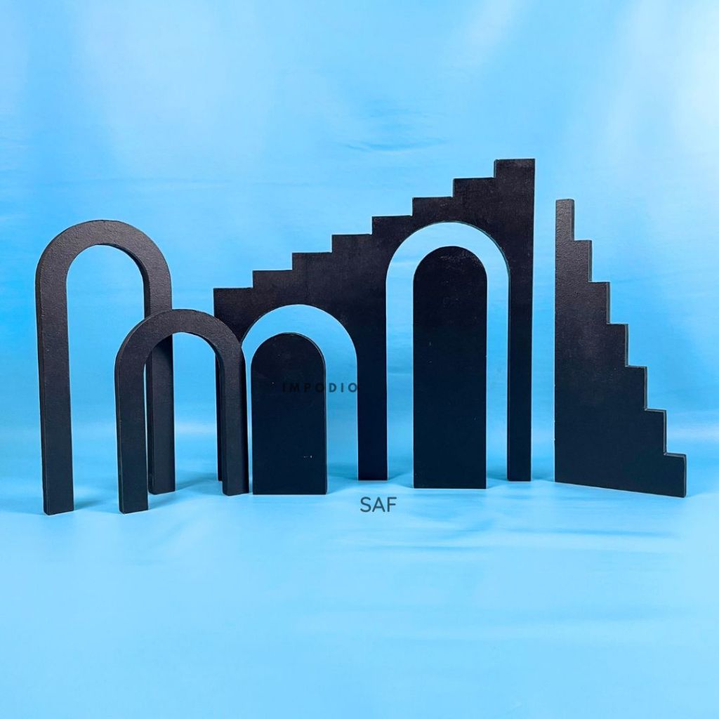 IMPODIO Geometry Set Tangga Kayu All in One - Properti Foto Produk