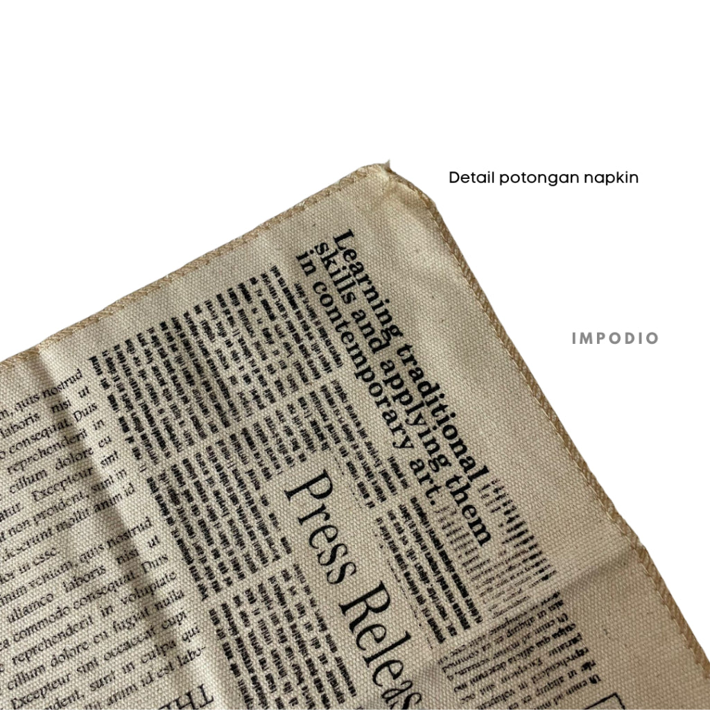 IMPODIO Napkin Canvas motif koran kain props foto food styling - dalam penggunaan
