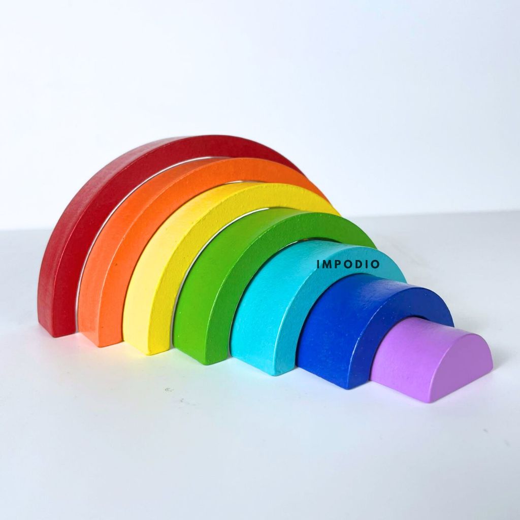 Kayu Warna warni bentuk Arch - donut - geometry -  props foto / decoration