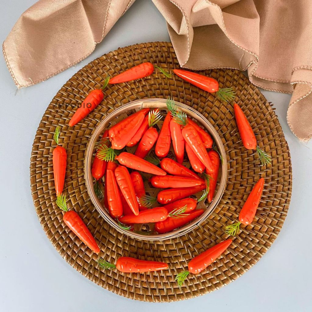 IMPODIO Mini Wortel Imitasi untuk Properti foto produk / wortel palsu