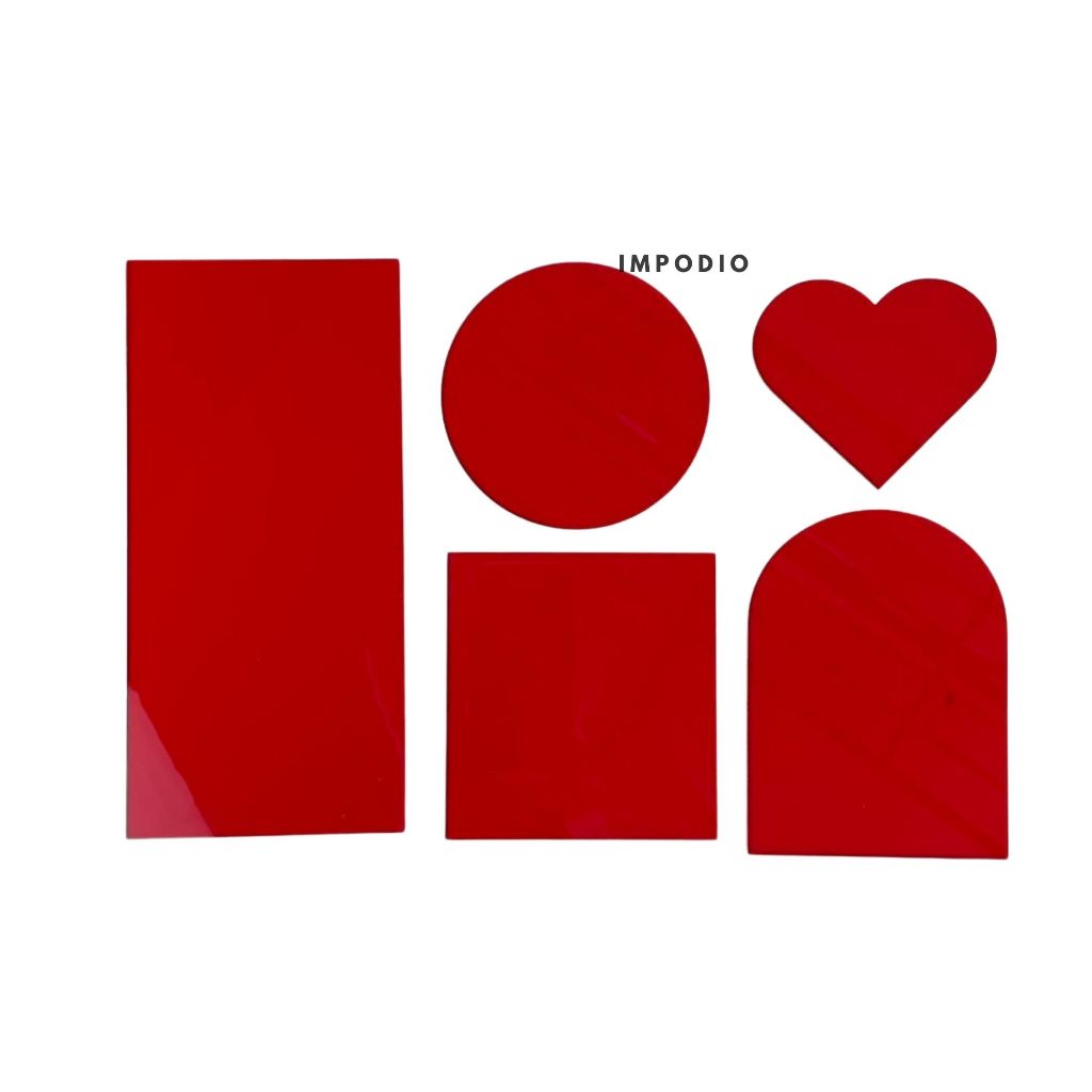IMPODIO Set Acrylic 5 Shape Warna Warni  - Dekorasi Foto Produk