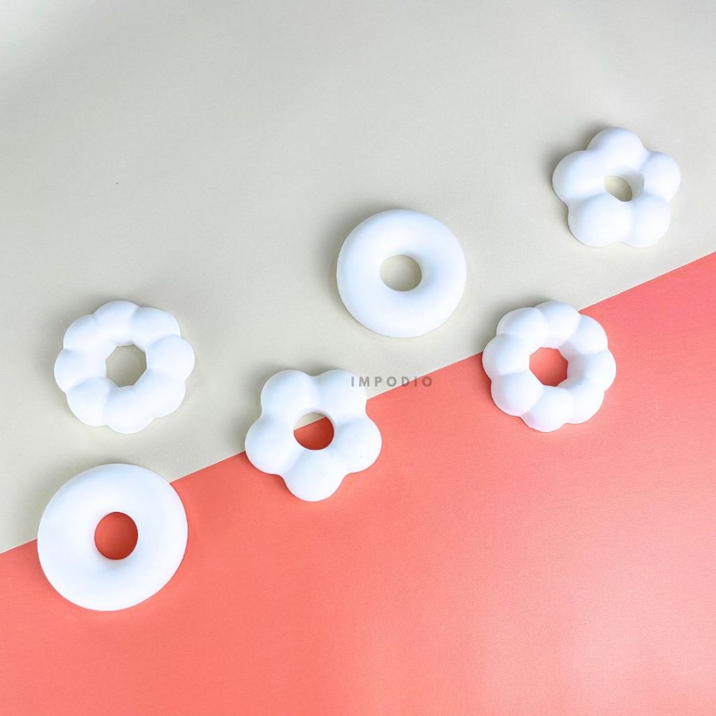 IMPODIO Set Mini Round and Flower concrete 3pcs - props photo concrete series/properti foto produk