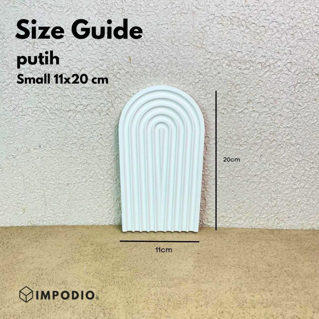 IMPODIO Concrete tray / arch concrete - Aesthetic cement Coaster Dekorasi Rumah Properti Foto Produk