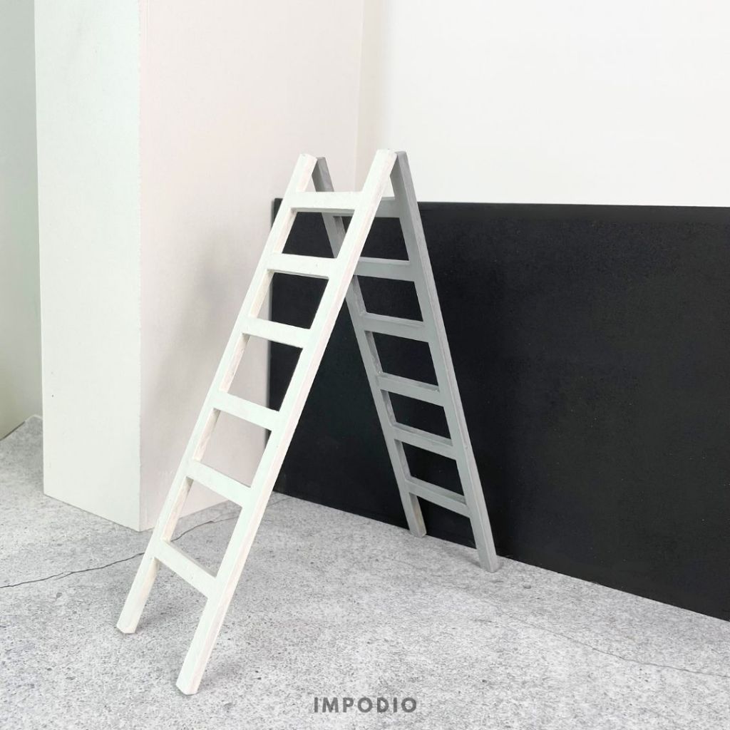 IMPODIO Tangga Kayu Props Properti Fotografi - Ukuran 29 dan 32 cm