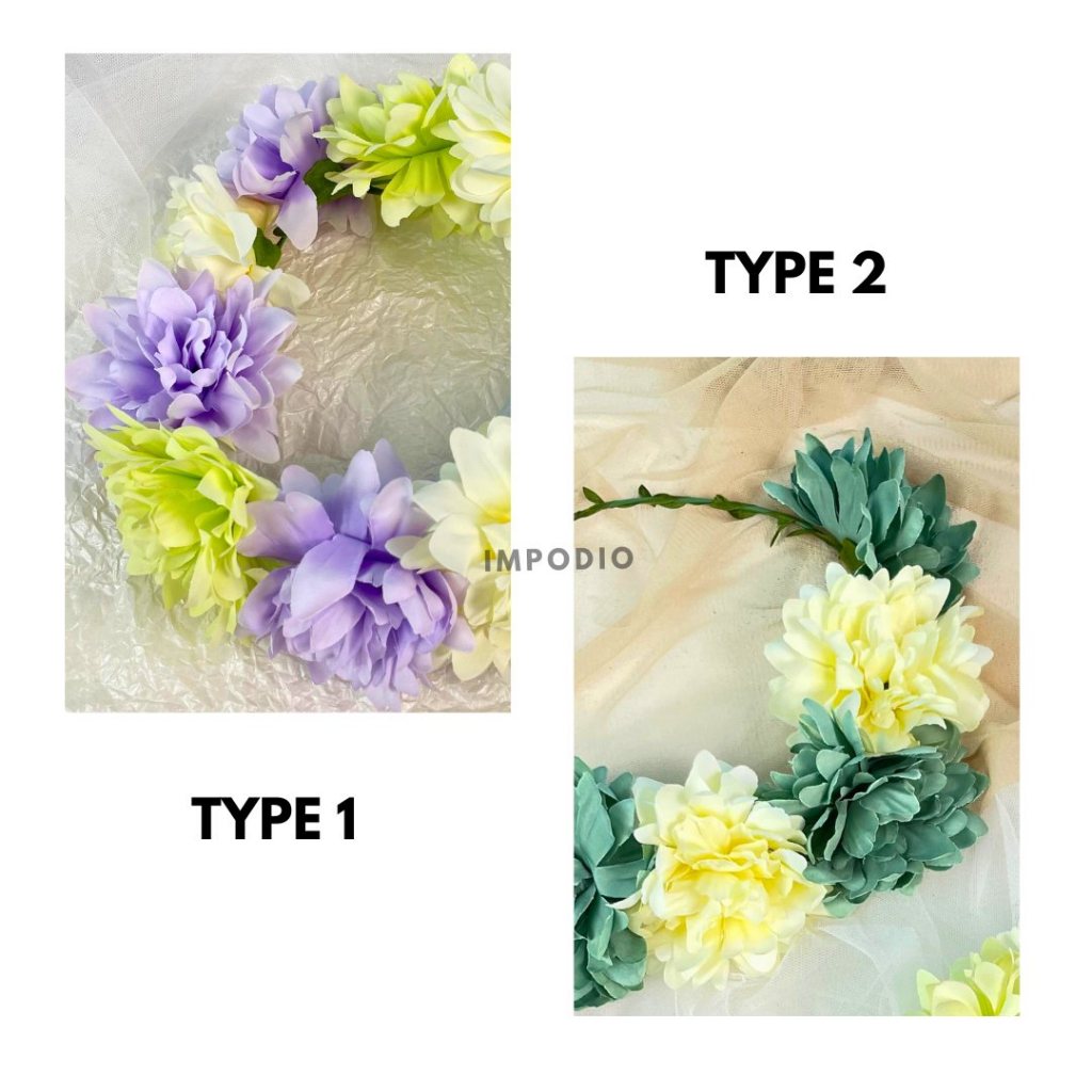 IMPODIO Round Flower Artificial - Rangkaian Bunga Palsu Props Foto Produk