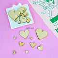 IMPODIO Natural Wood Love and Star 1pack – Hiasan Kayu Properti Foto - tampak samping