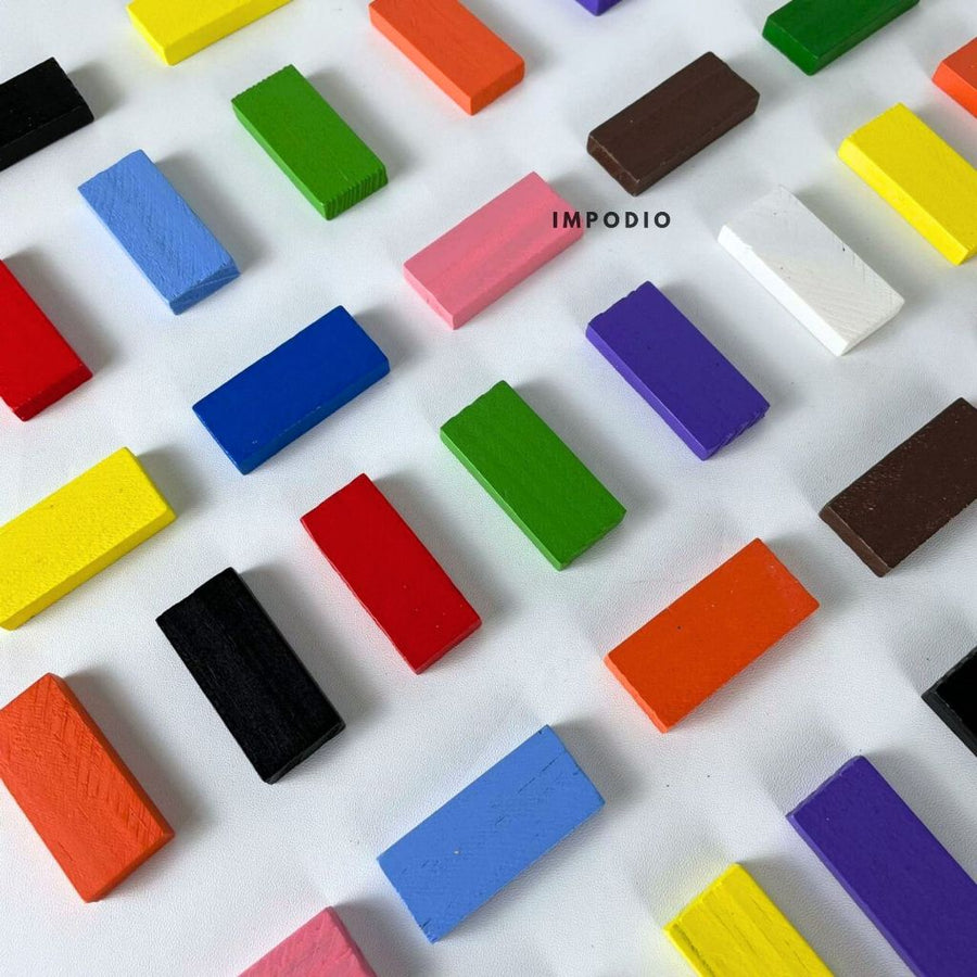 IMPODIO Balok kayu mini warna warni ukuran 44mm x 19mm